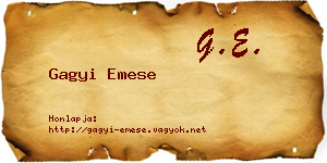 Gagyi Emese névjegykártya